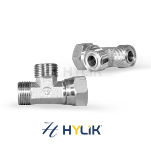 ADAPTADOR TEE | MACHO FIXO ORFS (UNF VEDAÇÃO SEDE PLANA) - LATERAL FÊMEA GIRATÓRIA ORFS (UNF VEDAÇÃO SEDE PLANA)