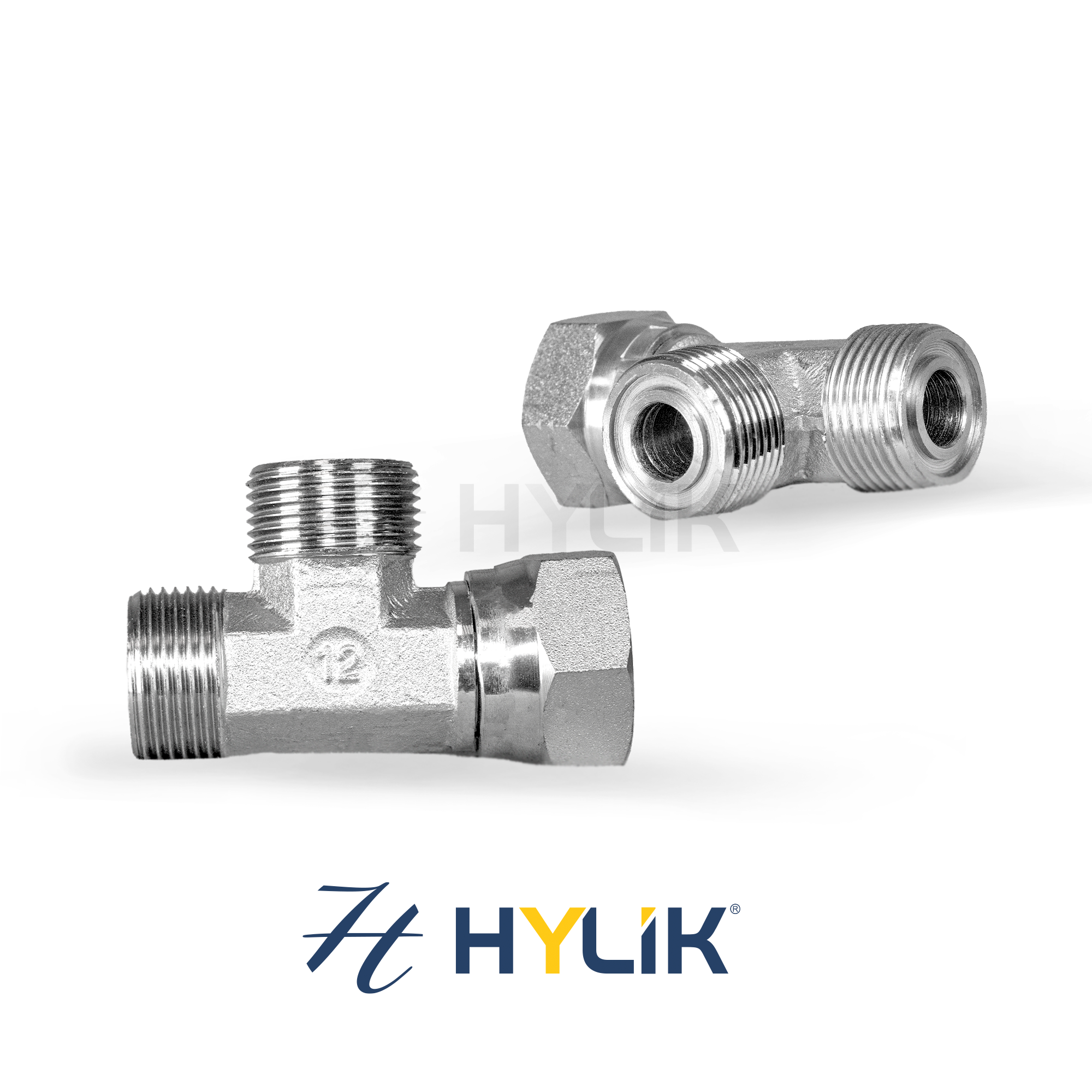 ADAPTADOR TEE | MACHO FIXO ORFS (UNF VEDAÇÃO SEDE PLANA) - LATERAL FÊMEA GIRATÓRIA ORFS (UNF VEDAÇÃO SEDE PLANA)