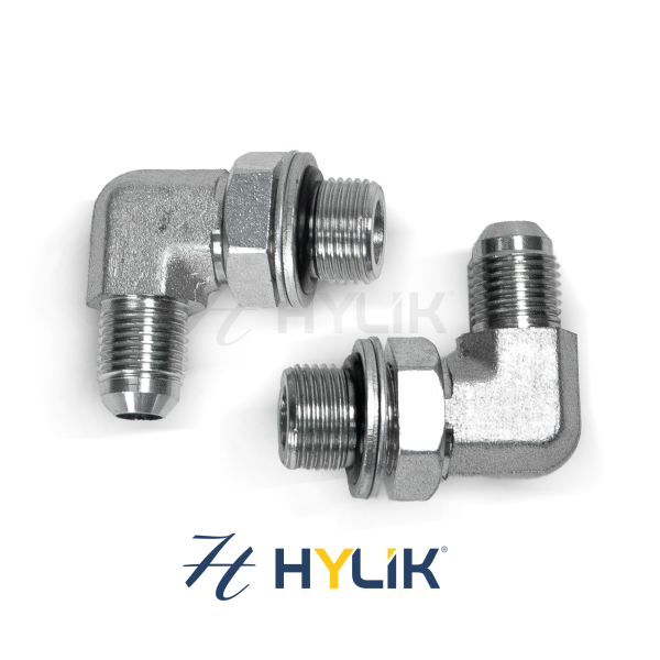 ADAPTADOR - 90° MACHO ORIENTÁVEL BSPP VEDAÇÃO ANEL ED X MACHO FIXO UNF JIC 37°