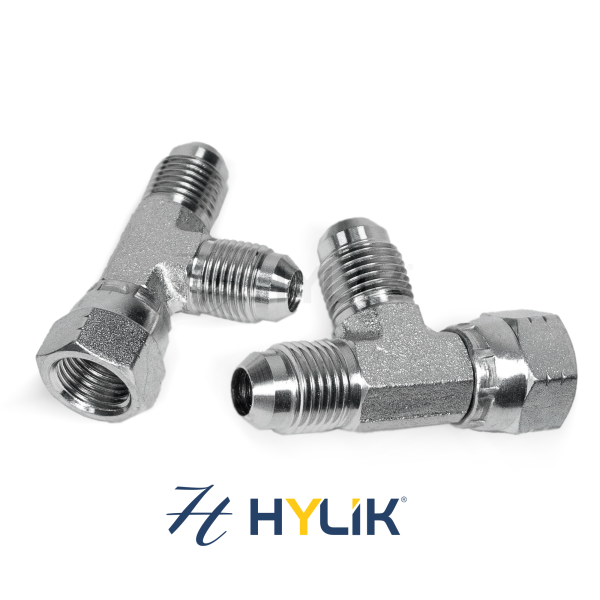 ADAPT. - TEE MACH. FIXO UNF JIC 37° - LATERAL FÊM. GIRA. UNF JIC 37°